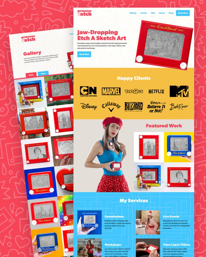 Princess Etch Website Design
